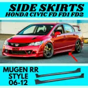 Side Skirts Mugen RR Style For Honda Civic FD FD1 FD2 06-12 4 doors Sedan Black