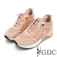 在飛比找momo購物網優惠-【GDC】輕量運動閃耀星彩氣墊厚底休閒鞋-粉色(226056