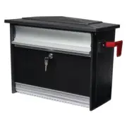 Mailsafe Black, Medium, Aluminum and Plastic, Locking, Wall Mount Mailbox
