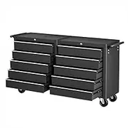 Giantz Tool Chest Trolley with 10 Drawers, Lockable Tool Box Tool Storage Box Cabinet Cart Garage Ute Organiser Boxes, 100kg Capacity Heavy Duty with Wheels Brake Sturdy Construction Black