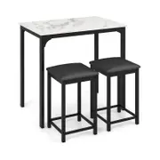 Costway 3PC Dining Table and Chairs Set Home Kitchen White