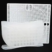 Rice Paper Roll Maker Trade Pack R22 1-Bowl White Plastic 2-Tray Square Design TPW2Sq - 1 Set - Vietnamese Cuisine Tool