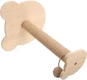 Adorable Cat Scratching Post Wooden Cat Tree with Sisal Rope for Indoor Cats Safe Material Durable Design for Claw Grinding and Playtime Activities