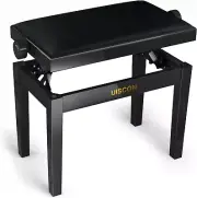 Adjustable Piano Bench - Solid Wood Keyboard Bench Wooden Piano Stool Padded wit