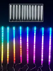 Multi Colour Meteor Shower LED Christmas Garden Tube Path Lights - 12 x 50cm