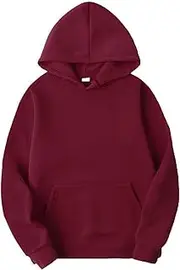 RUNQHUI Men's Basic Solid Color Hoodie Pullover Sweater with Big Pocket Adult Plain Sweatshirt Vintage Hoodies