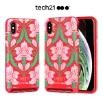 【英國TECH21】IPHONE XS MAX 超衝擊EVO LUXE防撞皮質保護殼-杜鵑花系列(IPHONE用戶獨享價)