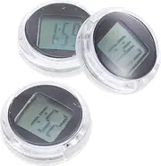 3pcs Electronic Clock Mini Machine Waterproof Clock Desktop Clock Small Stick Clock Digital Clock for Car Handlebars Auto Digital Motorbike Dash Quad Van Black Abs Plastic