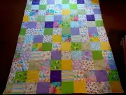 COUNTRY COTTAGE HAPPY EASTER BUNNIES & EGGS PATCHWORK THROW QUILT - BRAND NEW