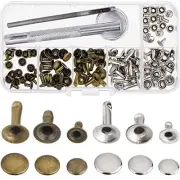 Outus Rivets Single Cap Rivet Tubular Metal Studs with Fixing Tool Kit for