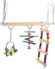 BUGUUYO Bird Swing Perch Parrot Swing Toy Bird Playground Accessory Random Color