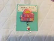 Simply Southern Hello Sunshine Retractable Badge Reel Bright Pink/New