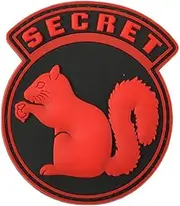 Ysmzzmsy 1 PCS Squirrel PVC Rubber Morale Patch with Hook Backing ，Funny Tactical 3D Patch for Backpacks，Army Vests, Hats, and Helmets - Cool PVC Rubber Patch Boosts Moral (Red)