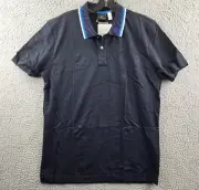 Paul Smith Tipped Collar Polo Shirt Men's S Dark Navy Short Sleeve Pullover