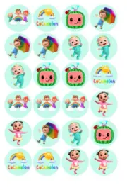 COCOMELON 24 cupcake Toppers, Icing sheets, cake toppers