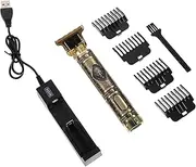 BAZEITFLOW 1Set Portable Rechargeable Hair Clipper Retro Style Electric Beard Trimmer for Professional Barber Supplies Low Noise Motor for Smooth Clipping for Home and Salon Use