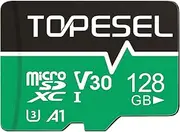 TOPESEL 128GB Micro SD Card with UHS-I, U3, V30, A1, high Speed 90mb per Second TF Card 4K Recording Memory Card with Adapter