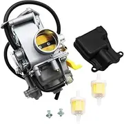 KIPA Carburetor For Honda Sportrax 300 TRX300EX 1993-2008 Replace OEM Part number 16100-HM3-670 16100-HM3-L00 16100-HM3-A61 With 2Pcs New Fuel Filters