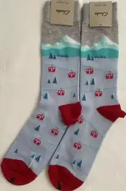 2 Pairs Clarks Mens Crew Socks Mountain Gondola Dress Casual NEW Cotton Blend