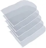 Levemolo 5pcs Transparent Clothing Bags for Garment Storage Plastic Garment Pouches for Coats Suits Travel Home Use Visible Design for Dust Protection