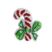 DIY Brooch making kit "Candy cane" 2.2"x2.6"