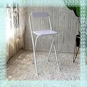 Folding Bar Stool,Folding Stool, Kitchen Breakfast Bar Stools with Wooden Seat Dining Table Height Stools(White,70cm)