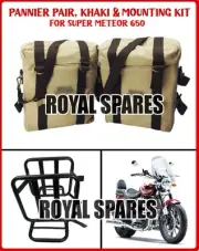 "PANNIER PAIR, KHAKI & MOUNTING KIT" For Super Meteor 650
