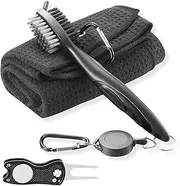 Golf Towel Gifts and Accessories Set-3 Golf Towels, Golf Divot Tool, Ball Marker, and Golf Cleaning Brush, Golf Gifts for Men, Women, Children