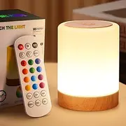 Gemuity Night Light - LED Dimmable Bedside Lamp with Remote, 13 Colors, 4 Modes, USB Rechargeable, Portable - Perfect for Bedroom, Nursery with Timer & Memory