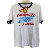 DC WONDER WOMAN Official Unisex Themyscira Games Ringer T-Shirt Medium NWT