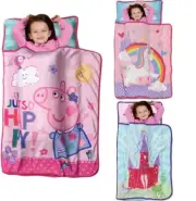 Toddler Pillow Blanket Nap Mat Pre School Girls Kids Pink Sleeping Bag Sack Set