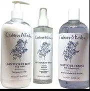 Crabtree & Evelyn Nantucket Briar 3 PC Set Body Lotion, Bath Gel, Soothing Mist