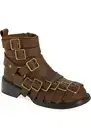 Jeffrey Campbell Belted Up Biker Inspired Leather Boot in Brown Size 6