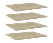 Engineered Wood Bookshelf Boards Sonoma Oak Finish Storage Shelves Set of Four
