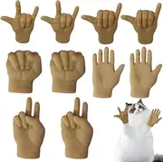 10 Hands, Cat Hands, Cat Finger Toy, Miniature Little Hands Finger Puppets, Tiny Finger Hands for Cats, Funny Finger Props Joke Toys for Cats and Dogs Pets to Play