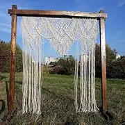 M MANUAL Boho Wedding Arch Boho Chic Macrame Curtain & Macrame Arch Bohemian Macrame Wedding Backdrop Decor Home Geometric Fiber Art Decor 70.8''W*86.6''L