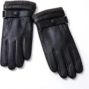 [HAMKVBPR] Men's Gloves Leather Gloves Outdoor Driving and Riding Business Men's Leather Gloves Winter Winter Warm Gloves