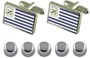 [Select Gifts] Shirt Dress Studs Colatina City Espirito Santo State Flag Cufflinks