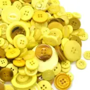 50 Resin Buttons Colorful Yellows Jewelry Making Sewing Supplies Assorted Lot