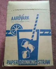 Box Of 600 Aardvark Paper Drinking Straws - Lillet Branded Red And White