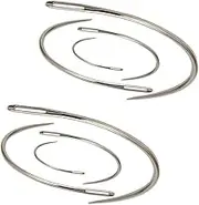 SaiDian 2 Sets 2'' / 2.5'' / 3 ''/ 3.5 '' Curved Leather Hand Sewing Needles C Type Needles for Carpet Leather Canvas Repairing Weaving Crafts