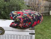 Velvet Quilt Cotton Quilt Patchwork Quilt Handamade Red Velvet Quilt Floral Quilt Comforter Bedspread Baby Quilt Blanket Bedcover Indian