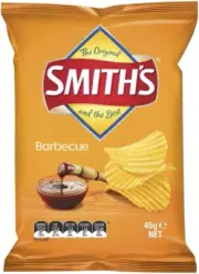 Smiths Crinkle Barbeque Potato Chip 45 G (Pack of 18)
