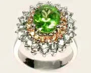 Peridot Ring 3½ct + 40 Sapphires Christian Crusader Egyptian Red Sea Isle Booty