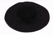 Sophisticated Sunshade: Designer Black Woven Bow Hat