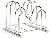 LENITH 304 Stainless Steel Wire Cutting Board Holder, Cutting Board Rack Organizer Kitchen with 3 Sectional