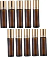 MUCKLILY 10Pcs Portable Essential Oil Roller Bottles Compact Containers for Perfumes Cosmetics Travel Storage Safe and Convenient Dispenser for Go Use
