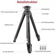 Coman Zero Y Travel Tripod Full Carbon Fiber Professional Outdoor DSLR Camera