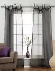 Black Tie Top Sheer Tissue Curtain / Drape / Panel - 84" - Piece