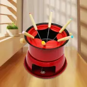 Cast Iron Fondue Pot Set Multipurpoise Durable Chocolate Fondue Mug Home for